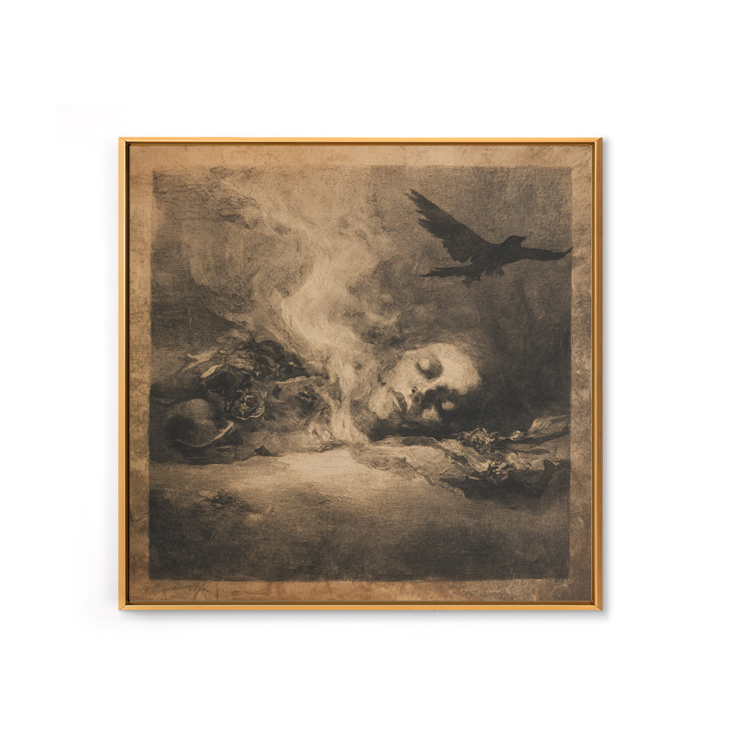 The Dream Eater, Symbolist Dream Art, Square Wall Art, Macabre Wall Art, Canvas Print, Halloween Wall Art, Statement Wall Art