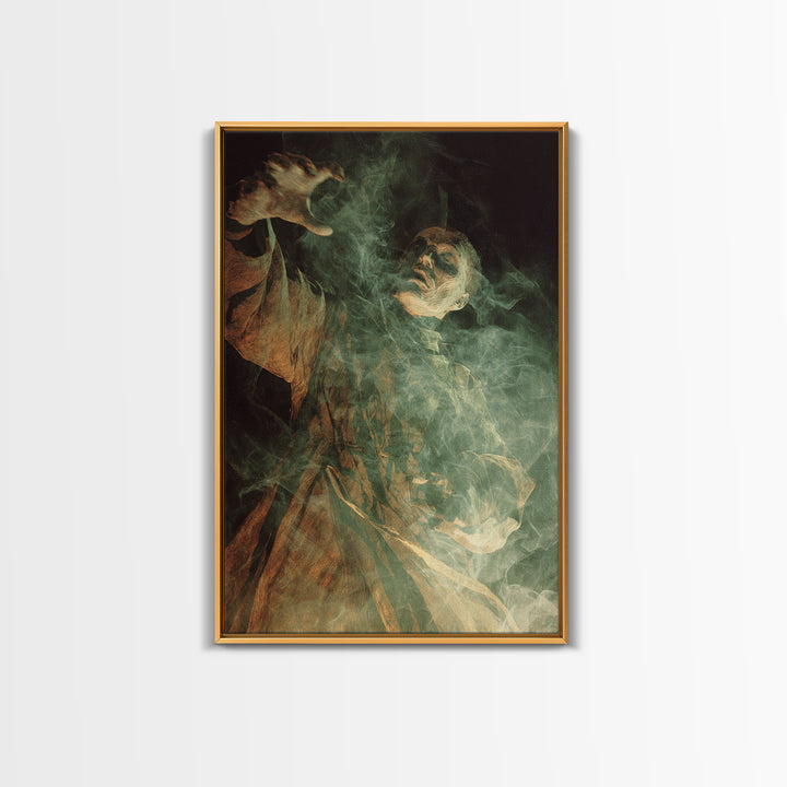 The Dream Eater, Expressionist Gothic Art, Vertical Wall Art, Macabre Wall Art, Framed Canvas Print, Halloween Wall Art