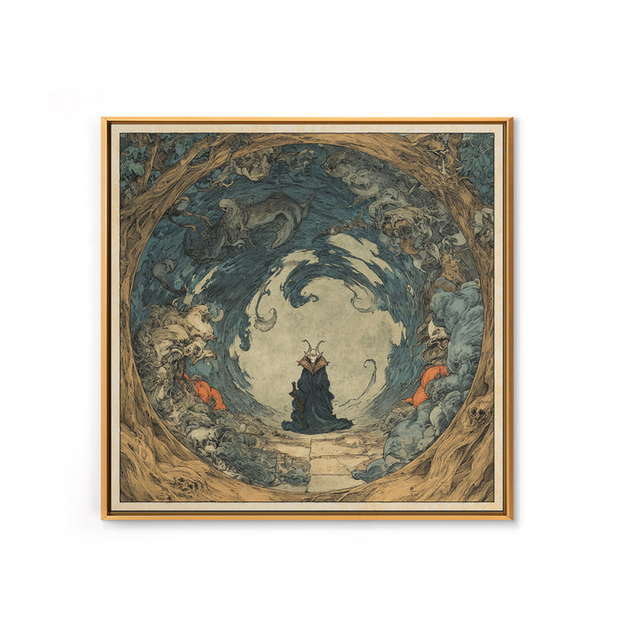The Dream Eater, Gothic Storybook Art, Square Wall Art, Gothic Horror Wall Art, Canvas Print, Halloween Wall Art, Seasonal Home Decor