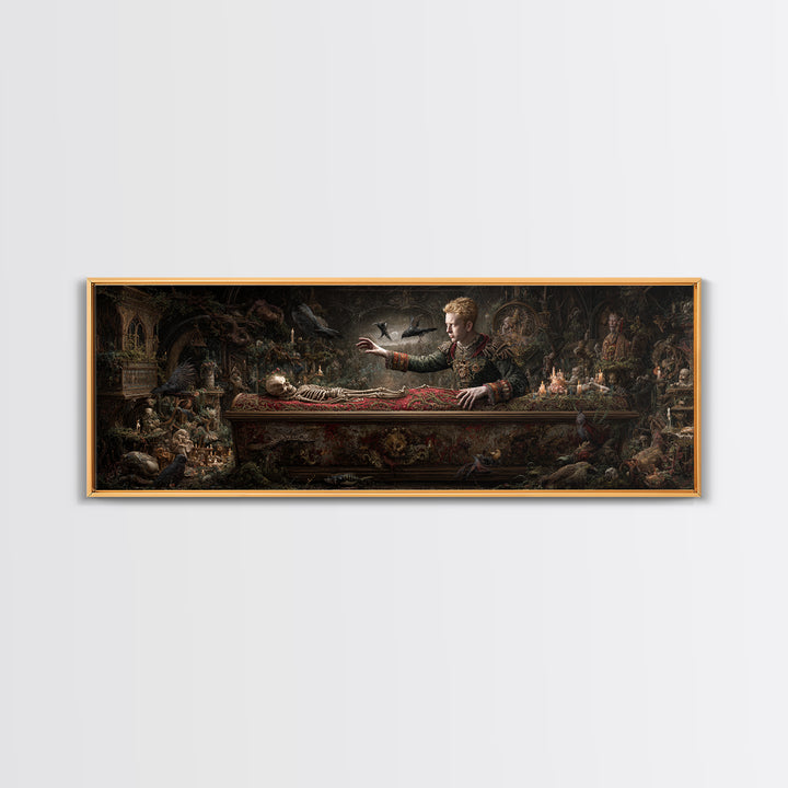 The Royal Coffin Maker, Medieval Grotesque Art, Extra Wide Wall Art, Gothic Horror Wall Art, Canvas Print, Halloween Wall Art