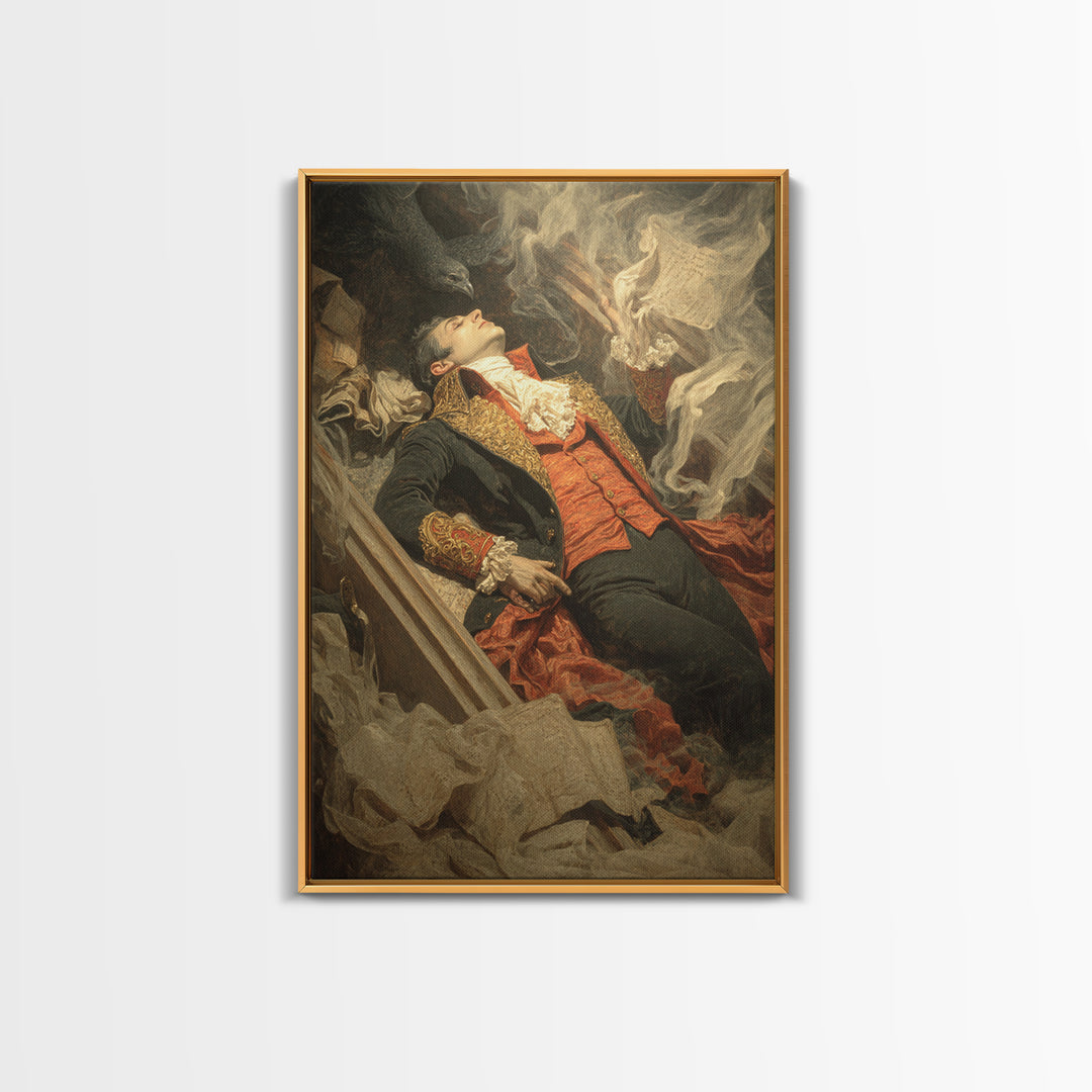 The Royal Coffin Maker, Gothic Nightmare Art, Vertical Wall Art, Dark Halloween Decor, Framed Canvas Print, Halloween Wall Art