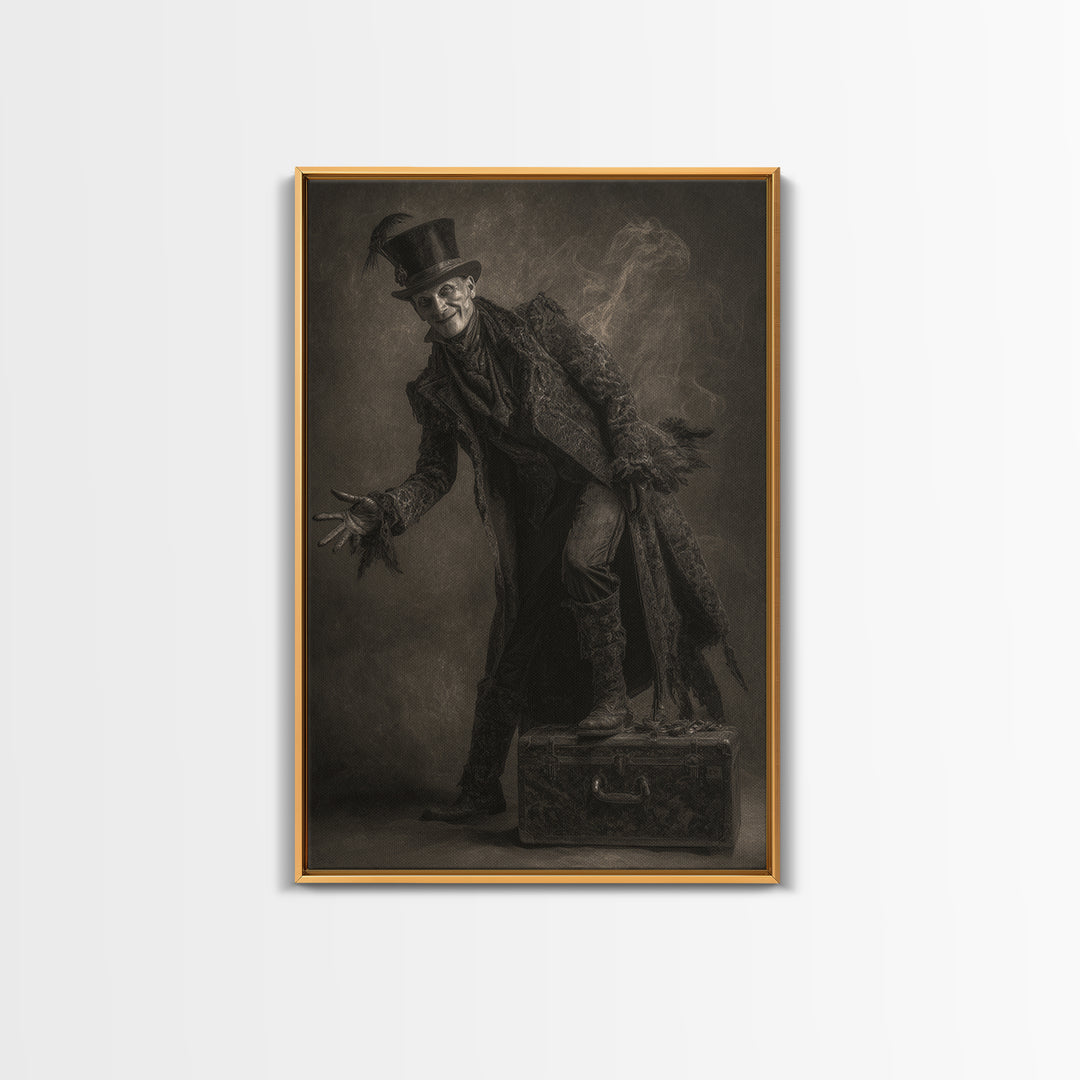 The Royal Coffin Maker, Symbolist Dream Art, Vertical Wall Art, Dark Fantasy Wall Art, Canvas Print, Halloween Wall Art