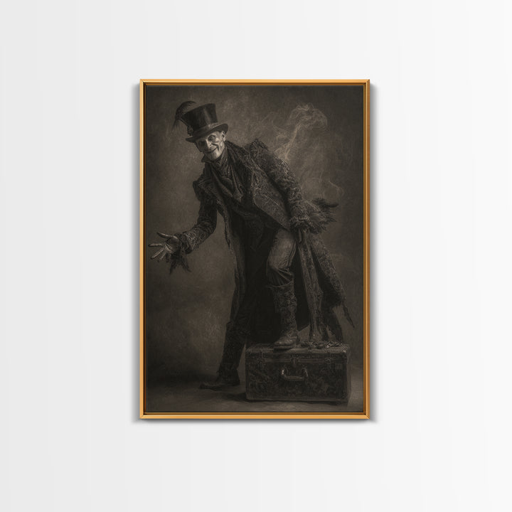 The Royal Coffin Maker, Symbolist Dream Art, Vertical Wall Art, Dark Fantasy Wall Art, Canvas Print, Halloween Wall Art