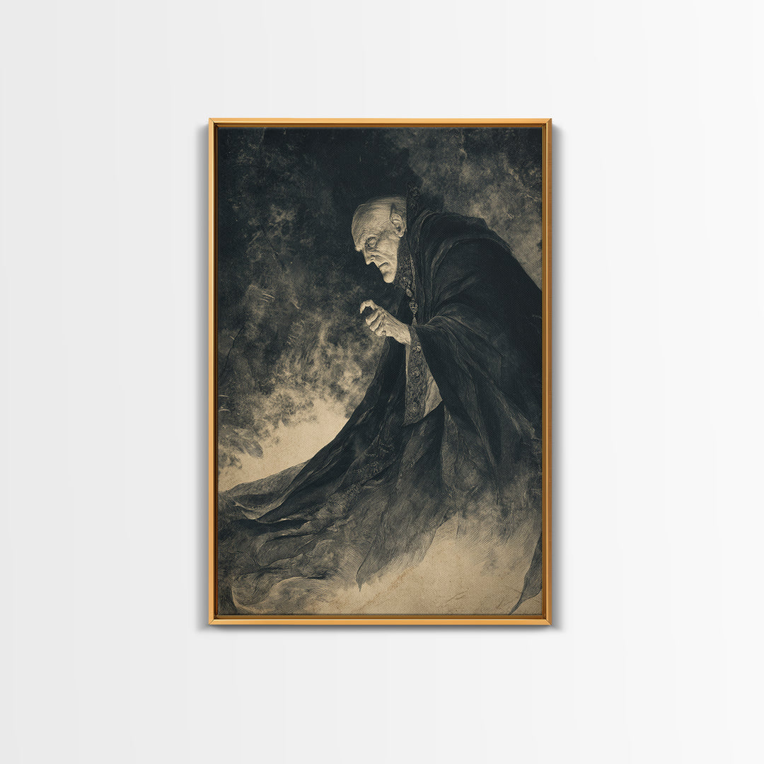 The Royal Coffin Maker, Expressionist Nightmare Art, Vertical Wall Art, Dark Fantasy Wall Art, Canvas Print, Halloween Wall Art