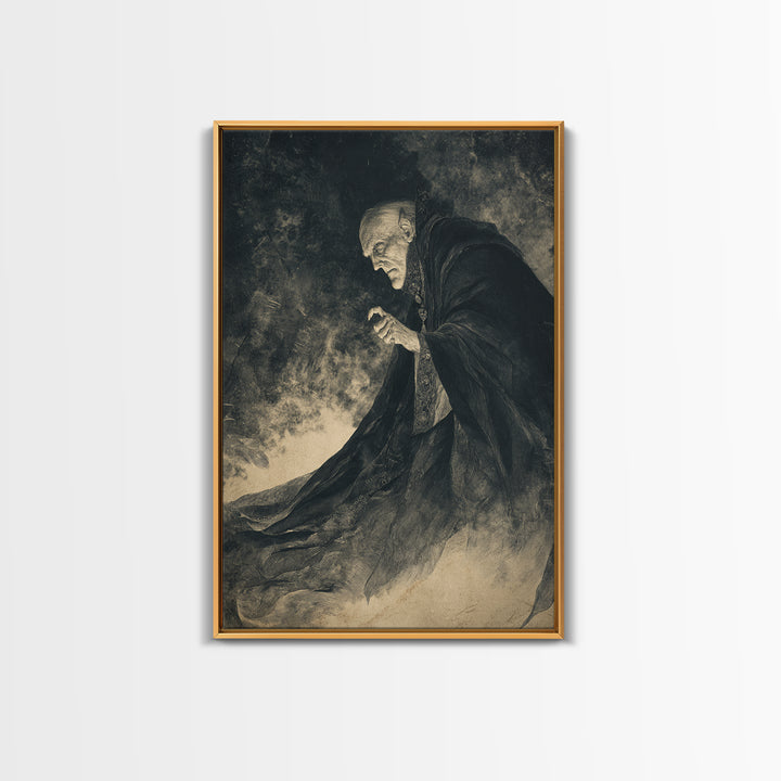 The Royal Coffin Maker, Expressionist Nightmare Art, Vertical Wall Art, Dark Fantasy Wall Art, Canvas Print, Halloween Wall Art
