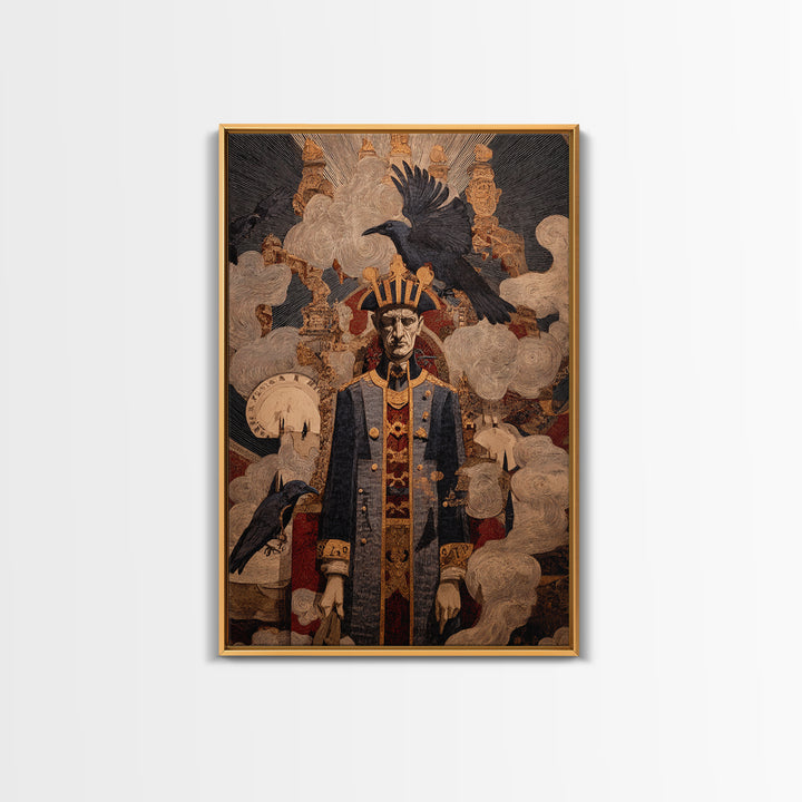 The Royal Coffin Maker, Expressionist Gothic Art, Vertical Wall Art, Gothic Horror Wall Art, Canvas Print, Halloween Wall Art