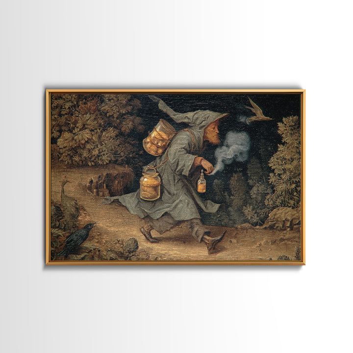 The Soul Collector, Medieval Grotesque Art, Landscape Wall Art, Gothic Horror Wall Art, Canvas Print, Halloween Wall Art