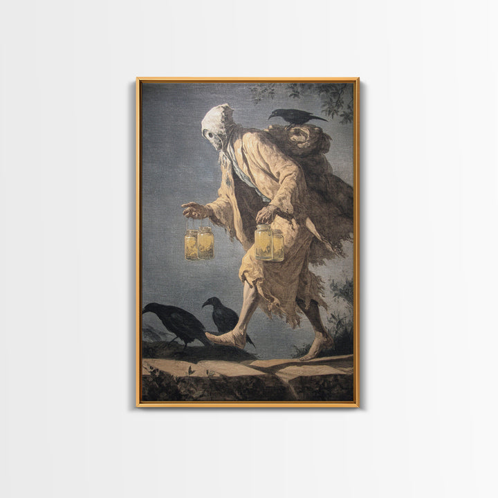 The Soul Collector, Gothic Nightmare Art, Vertical Wall Art, Macabre Wall Art, Framed Canvas Print, Halloween Wall Art