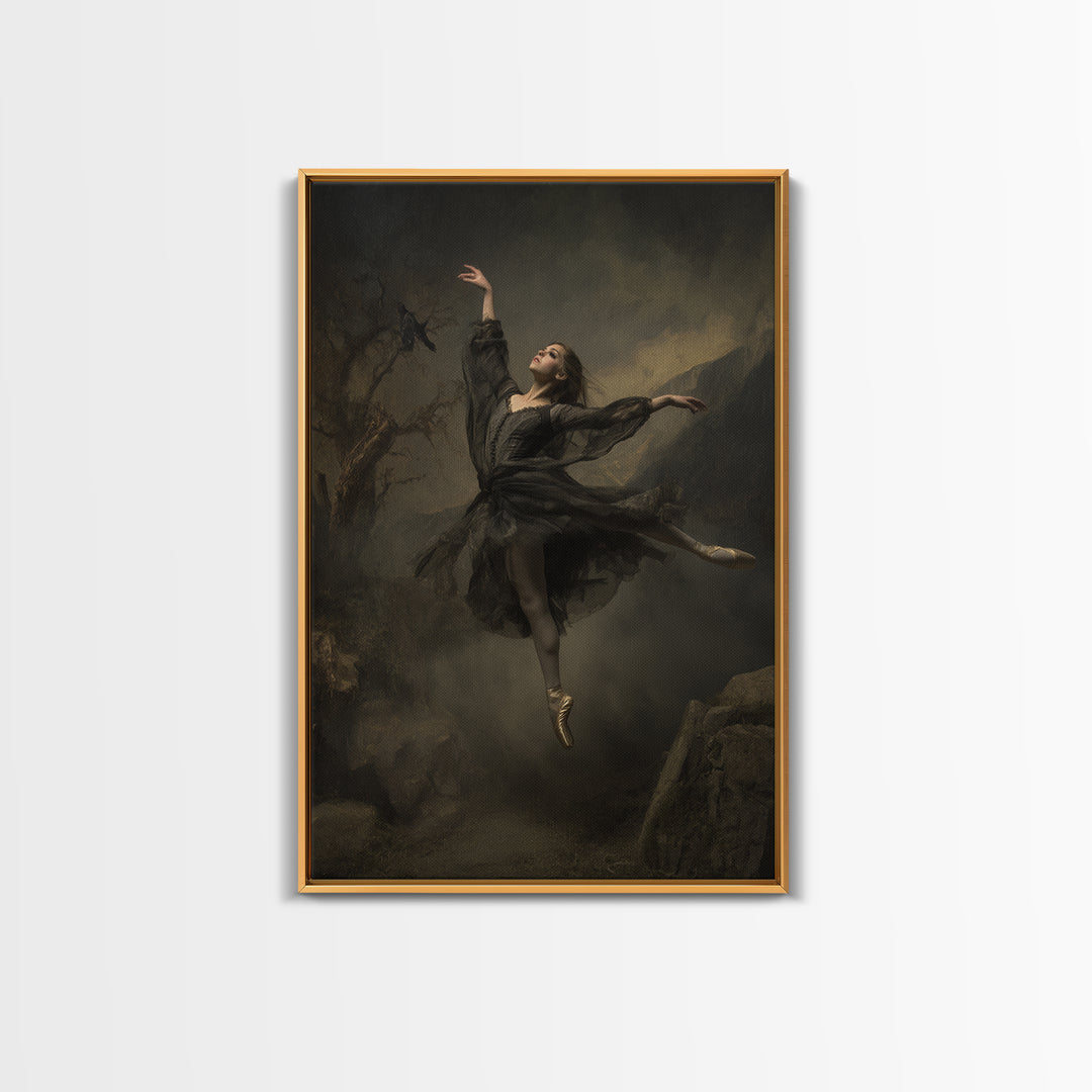 The Phantom Ballerina, Baroque Witchcraft Art, Vertical Wall Art, Dark Fantasy Wall Art, Canvas Print, Halloween Wall Art