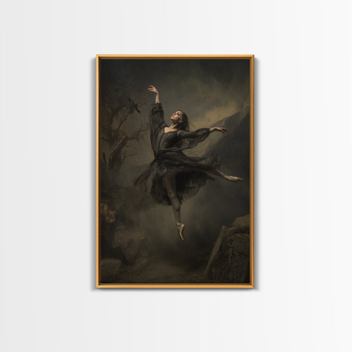 The Phantom Ballerina, Baroque Witchcraft Art, Vertical Wall Art, Dark Fantasy Wall Art, Canvas Print, Halloween Wall Art