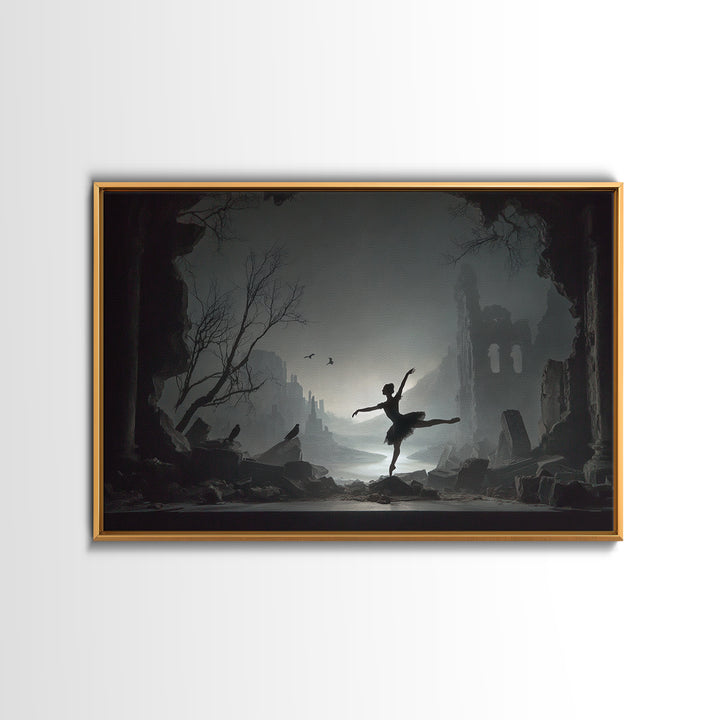 The Phantom Ballerina, Romantic Gothic Landscape, Landscape Wall Art, Gothic Horror Wall Art, Framed Canvas Print