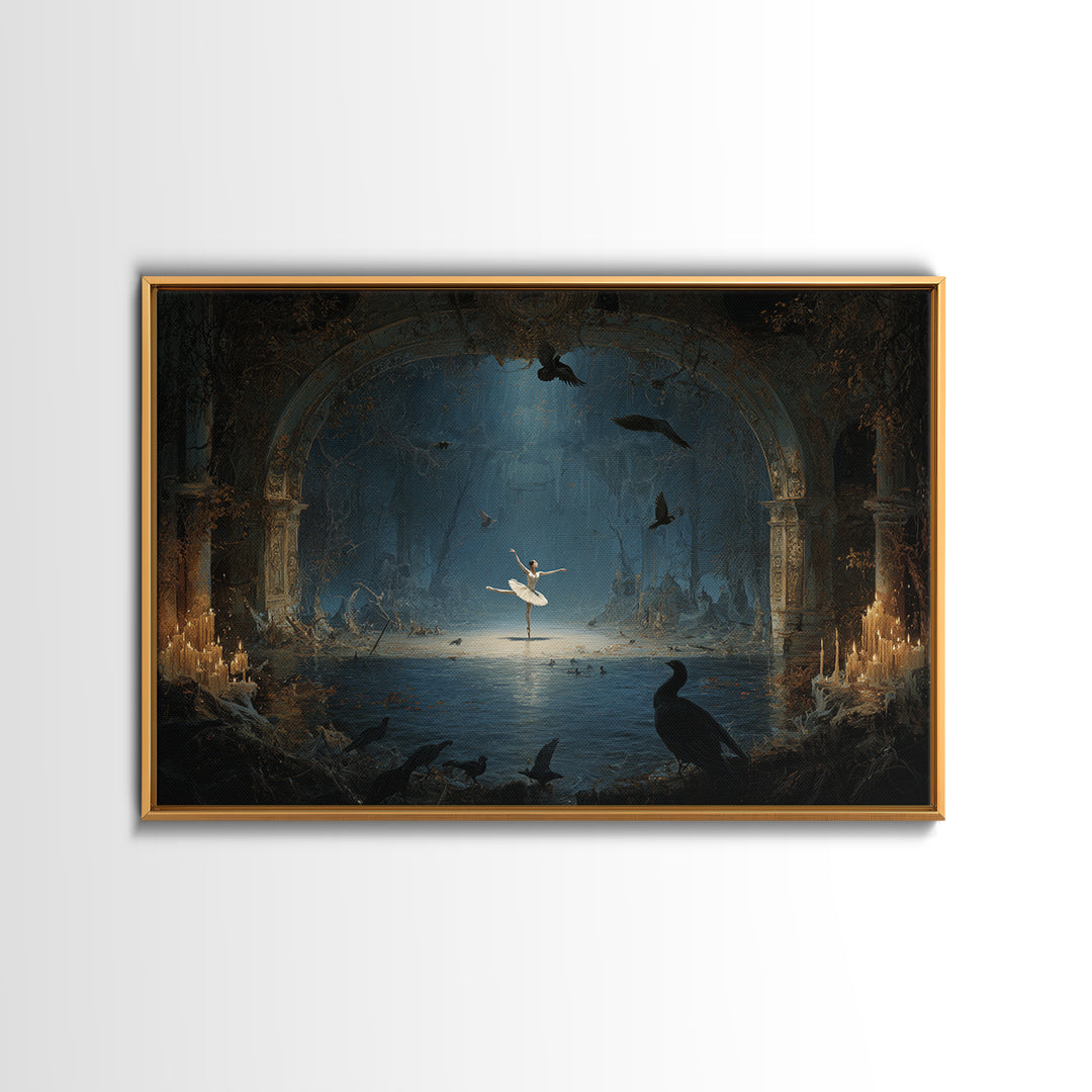 The Phantom Ballerina, Symbolist Gothic Landscape, Landscape Wall Art, Gothic Horror Wall Art, Canvas Print, Halloween Wall Art