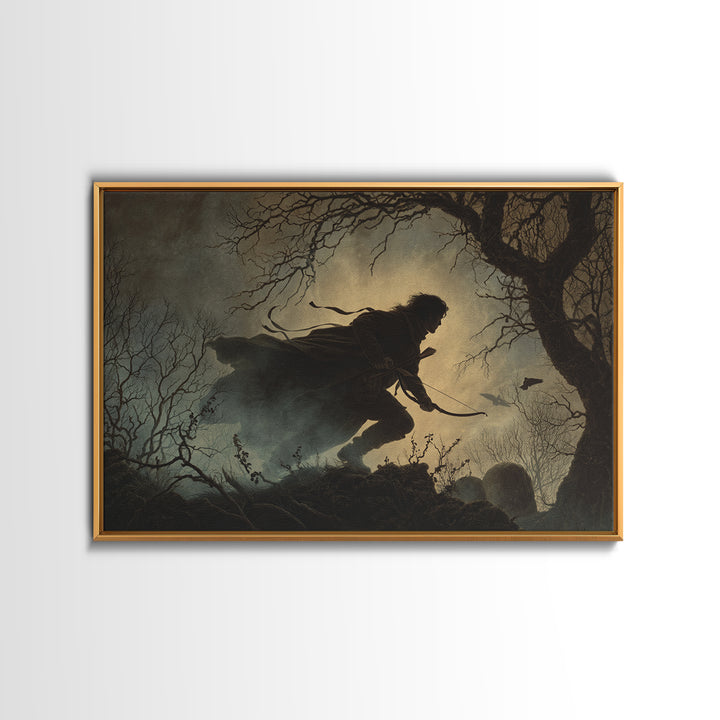 The Ghost Of The Witch Hunter, Romantic Gothic Landscape, Landscape Wall Art, Macabre Wall Art, Canvas Print, Halloween Wall Art
