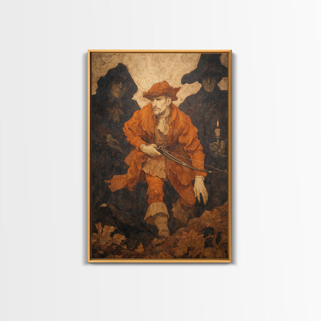 The Ghost Of The Witch Hunter, Dark Symbolist Art, Vertical Wall Art, Macabre Wall Art, Canvas Print, Halloween Wall Art