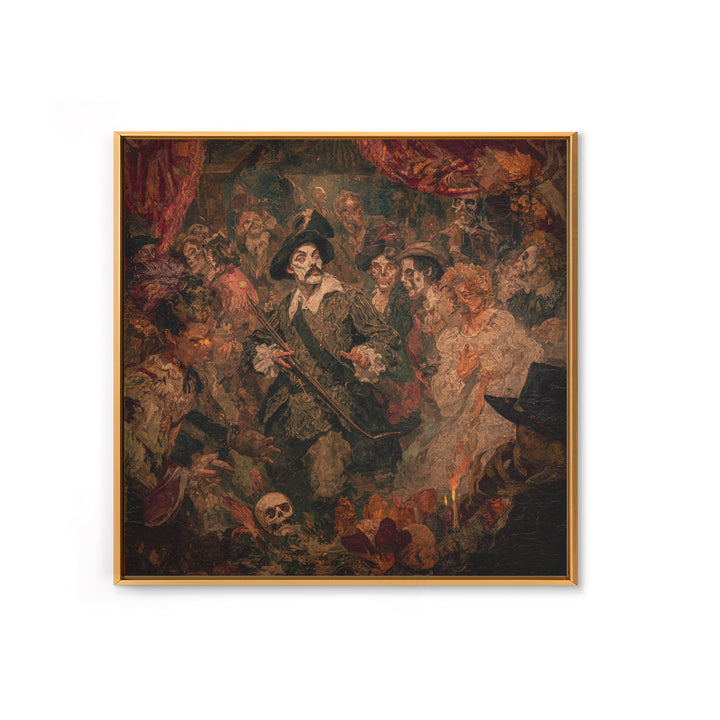 The Ghost Of The Witch Hunter, Grotesque Carnival Art, Square Wall Art, Dark Fantasy Wall Art, Canvas Print, Halloween Wall Art