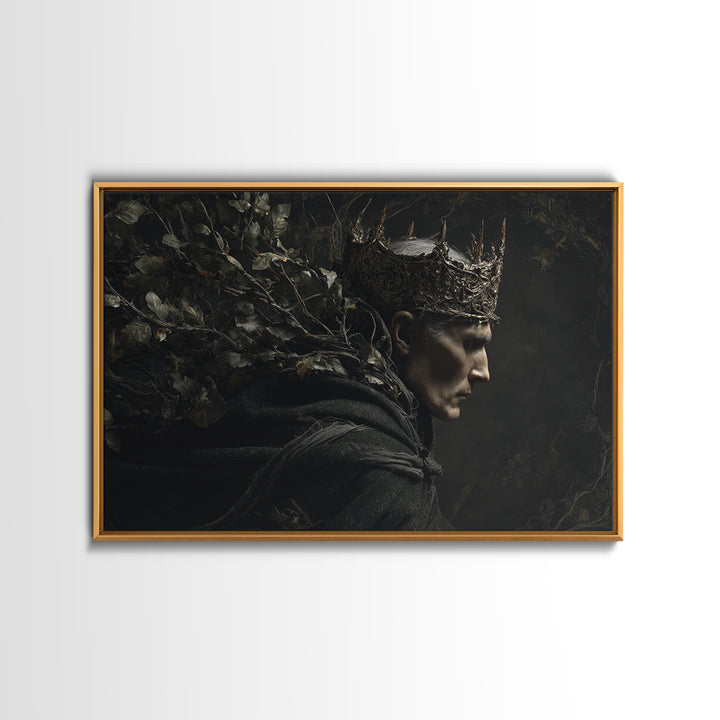 The Thorn-Crowned King, Symbolist Gothic Landscape, Landscape Wall Art, Dark Fantasy Wall Art, Canvas Print, Halloween Wall Art