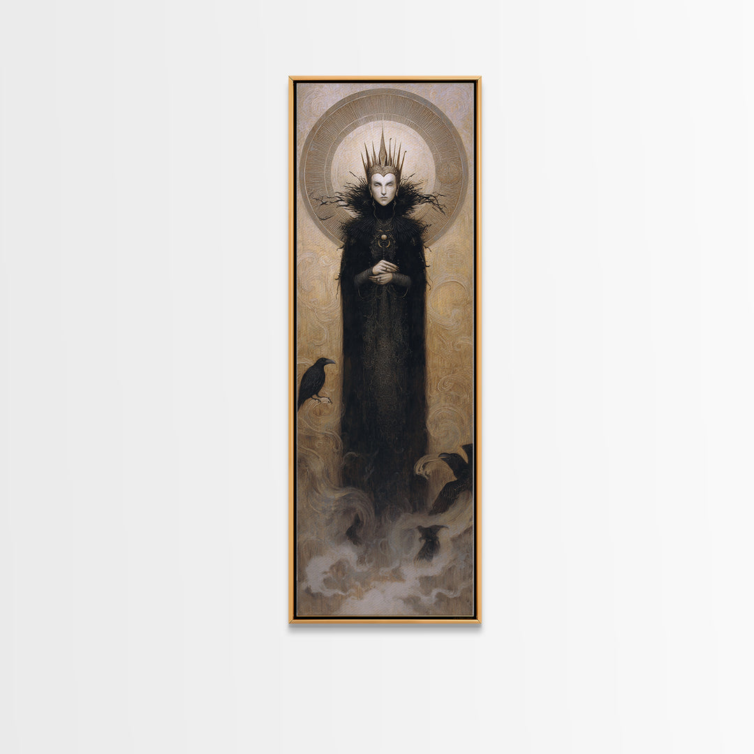 The Thorn-Crowned King, Surreal Apocalyptic Art, Tall Narrow Wall Art, Dark Fantasy Wall Art, Canvas Print, Halloween Wall Art