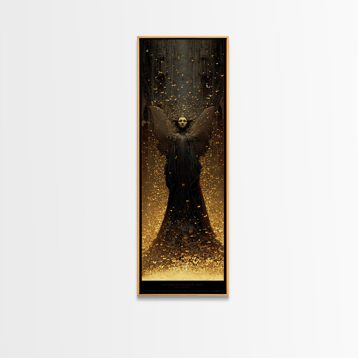 The Moth-Winged Empress, Surreal Apocalyptic Art, Tall Narrow Wall Art, Dark Fantasy Wall Art, Framed Canvas Print, Horror Wall Art
