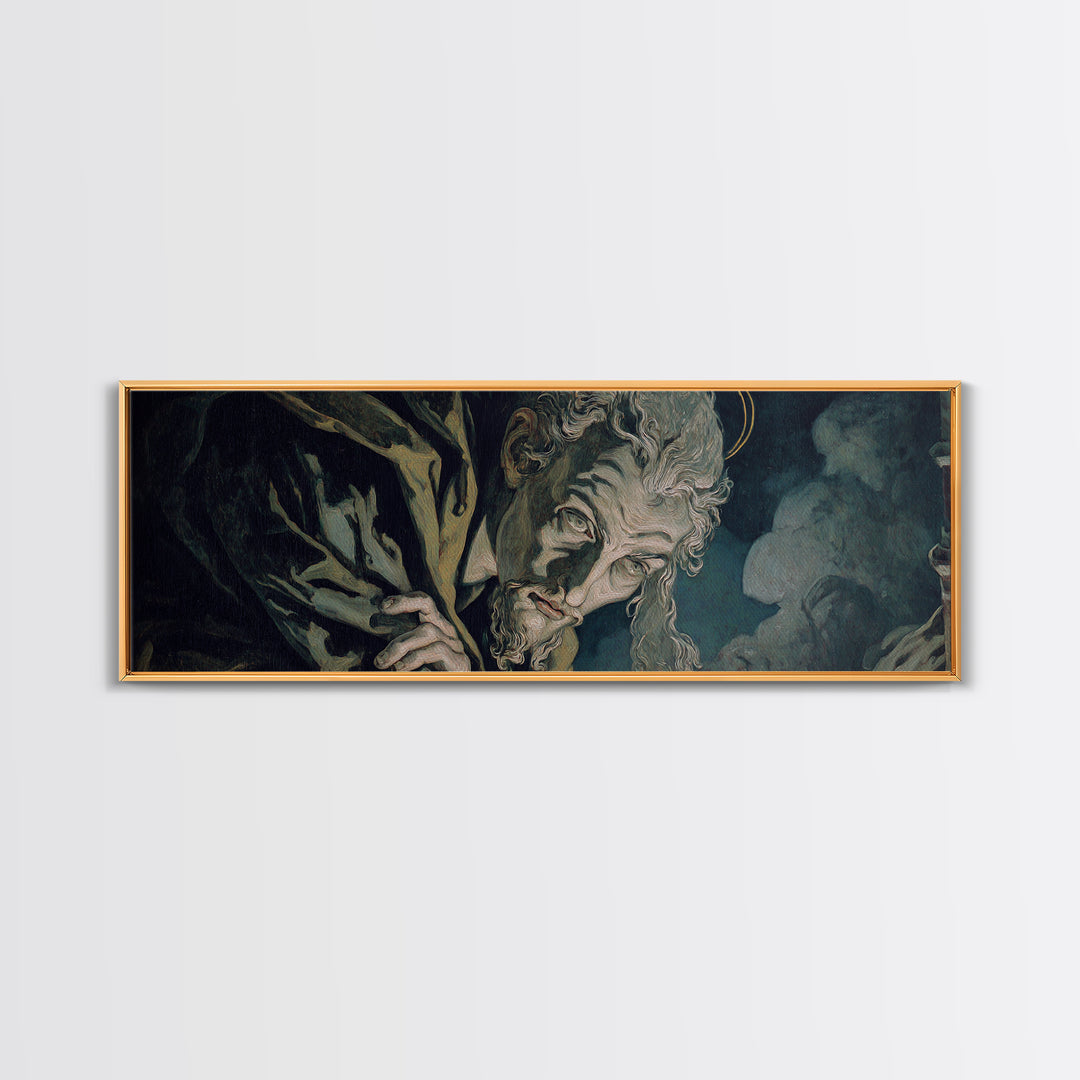 The Ash-Covered Oracle, Dark Renaissance Art, Extra Wide Wall Art, Gothic Horror Wall Art, Canvas Print, Halloween Wall Art