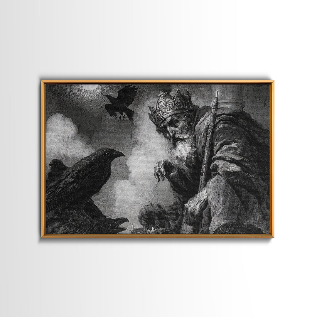The Ash-Covered Oracle, Symbolist Etching Art, Landscape Wall Art, Dark Fantasy Wall Art, Canvas Print, Halloween Wall Art