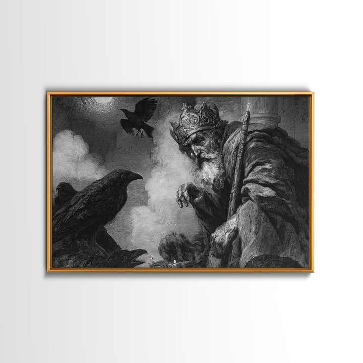 The Ash-Covered Oracle, Symbolist Etching Art, Landscape Wall Art, Dark Fantasy Wall Art, Canvas Print, Halloween Wall Art