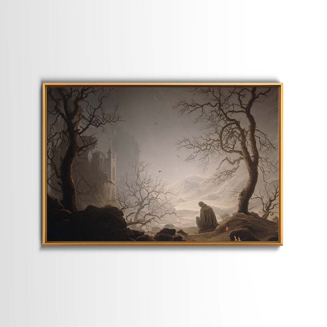 The Ghost Bakery, Romantic Gothic Landscape, Landscape Wall Art, Macabre Wall Art, Canvas Print, Halloween Wall Art