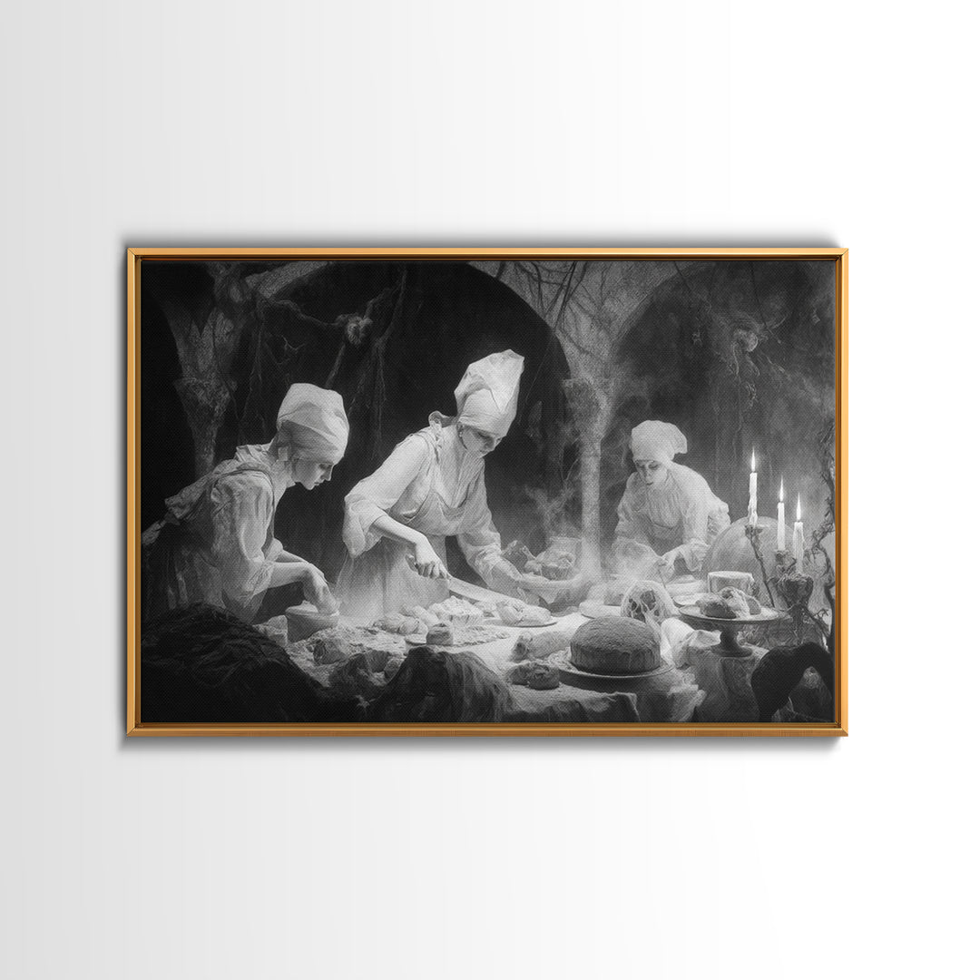 The Ghost Bakery, Symbolist Gothic Landscape, Landscape Wall Art, Gothic Horror Wall Art, Canvas Print, Halloween Wall Art