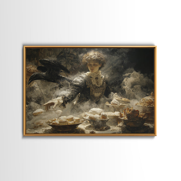 The Ghost Bakery, Ornate Symbolist Art, Landscape Wall Art, Gothic Horror Wall Art, Canvas Print, Halloween Wall Art