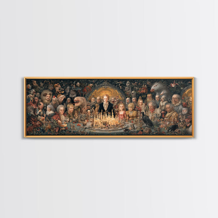 The Monster Family Portrait, Medieval Grotesque Art, Extra Wide Wall Art, Gothic Horror Wall Art, Canvas Print, Halloween Wall Art