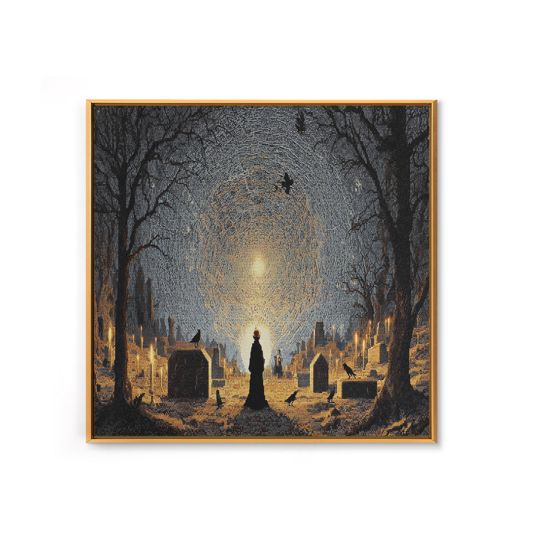 The Spider Sewing Circle, Romantic Gothic Landscape, Landscape Wall Art, Dark Halloween Decor, Canvas Print, Halloween Wall Art