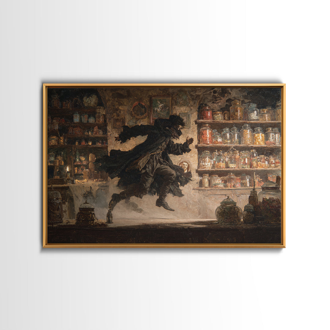 The Goblin Candy Shop, Symbolist Gothic Landscape, Landscape Wall Art, Dark Halloween Decor, Canvas Print, Halloween Wall Art
