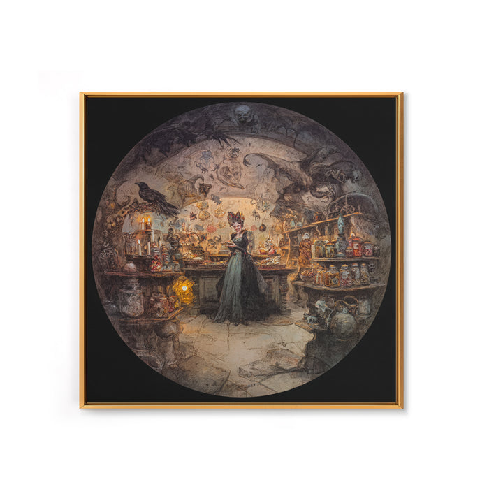 The Goblin Candy Shop, Decadent Gothic Art, Square Wall Art, Dark Fantasy Wall Art, Canvas Print, Halloween Wall Art