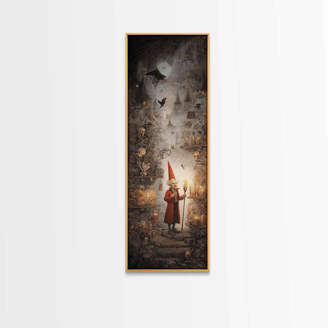 The Goblin Candy Shop, Surreal Apocalyptic Art, Tall Narrow Wall Art, Macabre Wall Art, Canvas Print, Halloween Wall Art