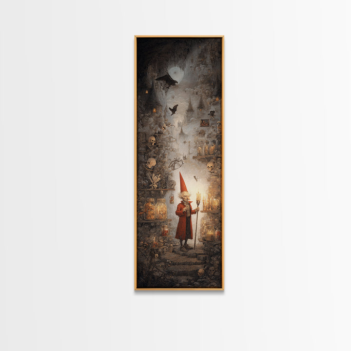 The Goblin Candy Shop, Surreal Apocalyptic Art, Tall Narrow Wall Art, Macabre Wall Art, Canvas Print, Halloween Wall Art