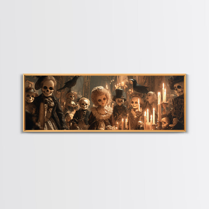 The Haunted Toy Parade, Decadent Gothic Art, Extra Wide Wall Art, Dark Halloween Decor, Canvas Print, Halloween Wall Art
