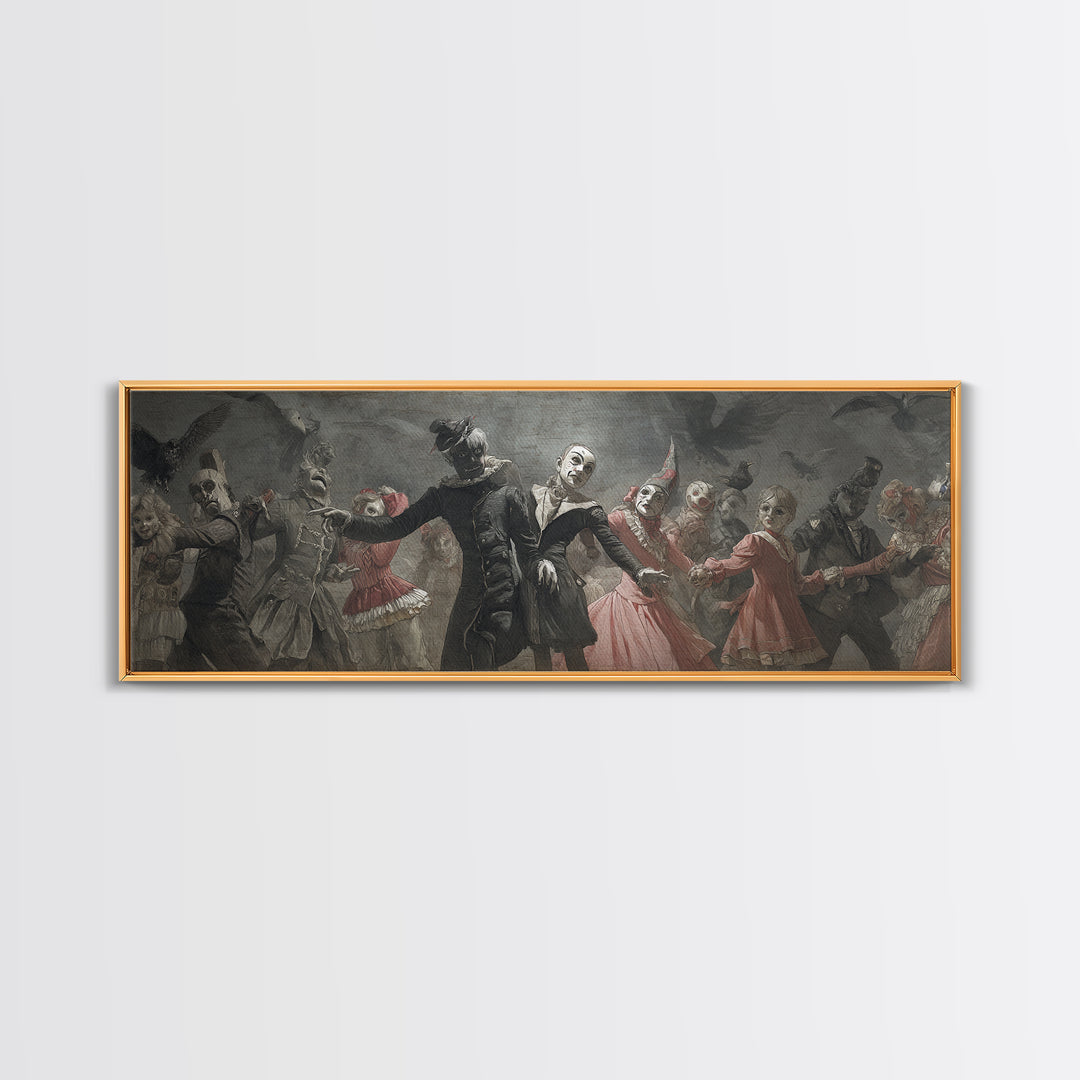 The Haunted Toy Parade, Dark Symbolist Art, Extra Wide Wall Art, Dark Fantasy Wall Art, Framed Canvas Print, Halloween Wall Art