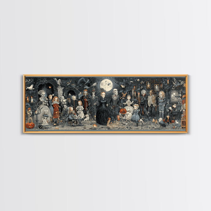 The Haunted Toy Parade, Victorian Macabre Art, Extra Wide Wall Art, Dark Fantasy Wall Art, Framed Canvas Print, Halloween Wall Art