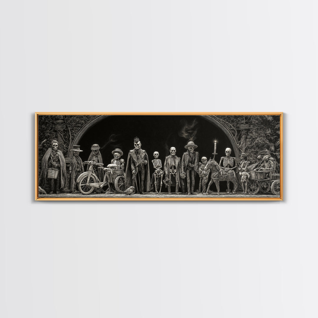 The Haunted Toy Parade, Biomechanical Horror Art, Extra Wide Wall Art, Dark Fantasy Wall Art, Framed Canvas Print, Halloween Wall Art