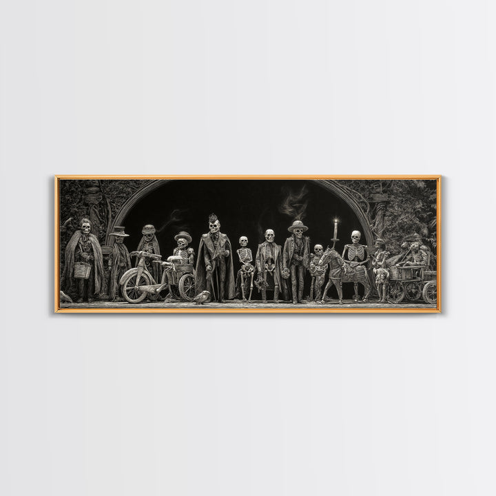The Haunted Toy Parade, Biomechanical Horror Art, Extra Wide Wall Art, Dark Fantasy Wall Art, Framed Canvas Print, Halloween Wall Art