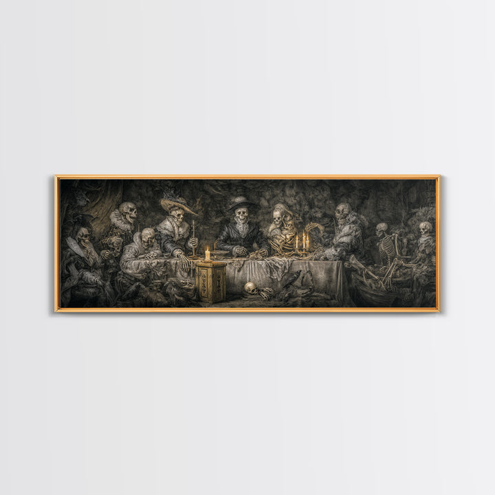 The Ghost Pirate Picnic, Danse Macabre Art, Extra Wide Wall Art, Dark Halloween Decor, Canvas Print, Halloween Wall Art