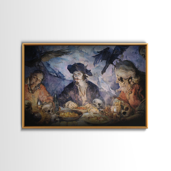 The Ghost Pirate Picnic, Expressionist Gothic Art, Landscape Wall Art, Dark Fantasy Wall Art, Canvas Print, Halloween Wall Art