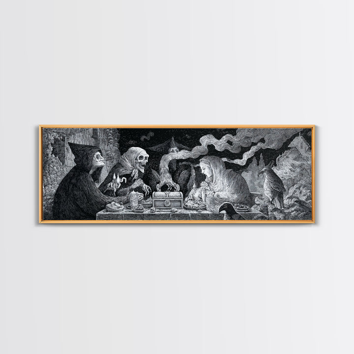 The Ghost Pirate Picnic, Victorian Macabre Art, Extra Wide Wall Art, Gothic Horror Wall Art, Canvas Print, Halloween Wall Art