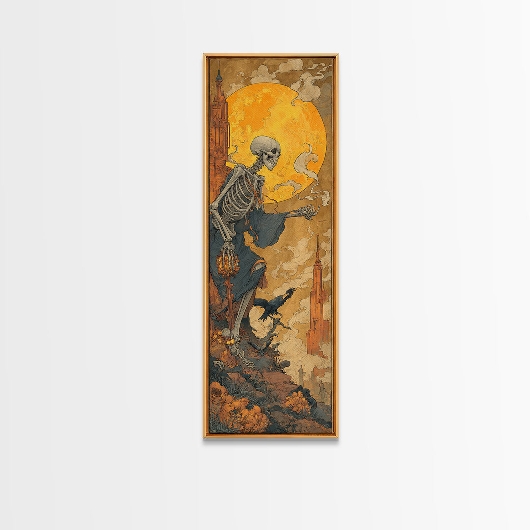 The Candy Corn Kingdom, Danse Macabre Art, Tall Narrow Wall Art, Dark Fantasy Wall Art, Framed Canvas Print