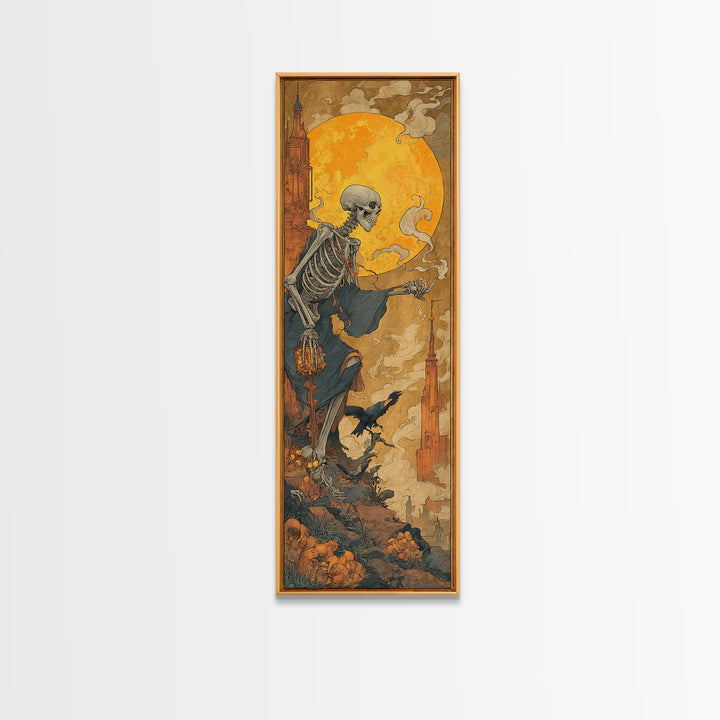 The Candy Corn Kingdom, Danse Macabre Art, Tall Narrow Wall Art, Dark Fantasy Wall Art, Framed Canvas Print