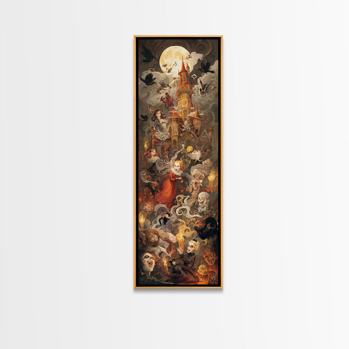 The Candy Corn Kingdom, Gothic Nightmare Art, Tall Narrow Wall Art, Gothic Horror Wall Art, Framed Canvas Print, Halloween Wall Art