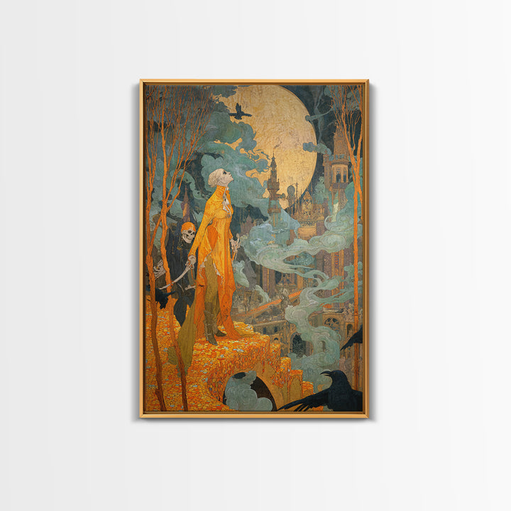 The Candy Corn Kingdom, Decadent Gothic Art, Vertical Wall Art, Dark Halloween Decor, Canvas Print, Halloween Wall Art
