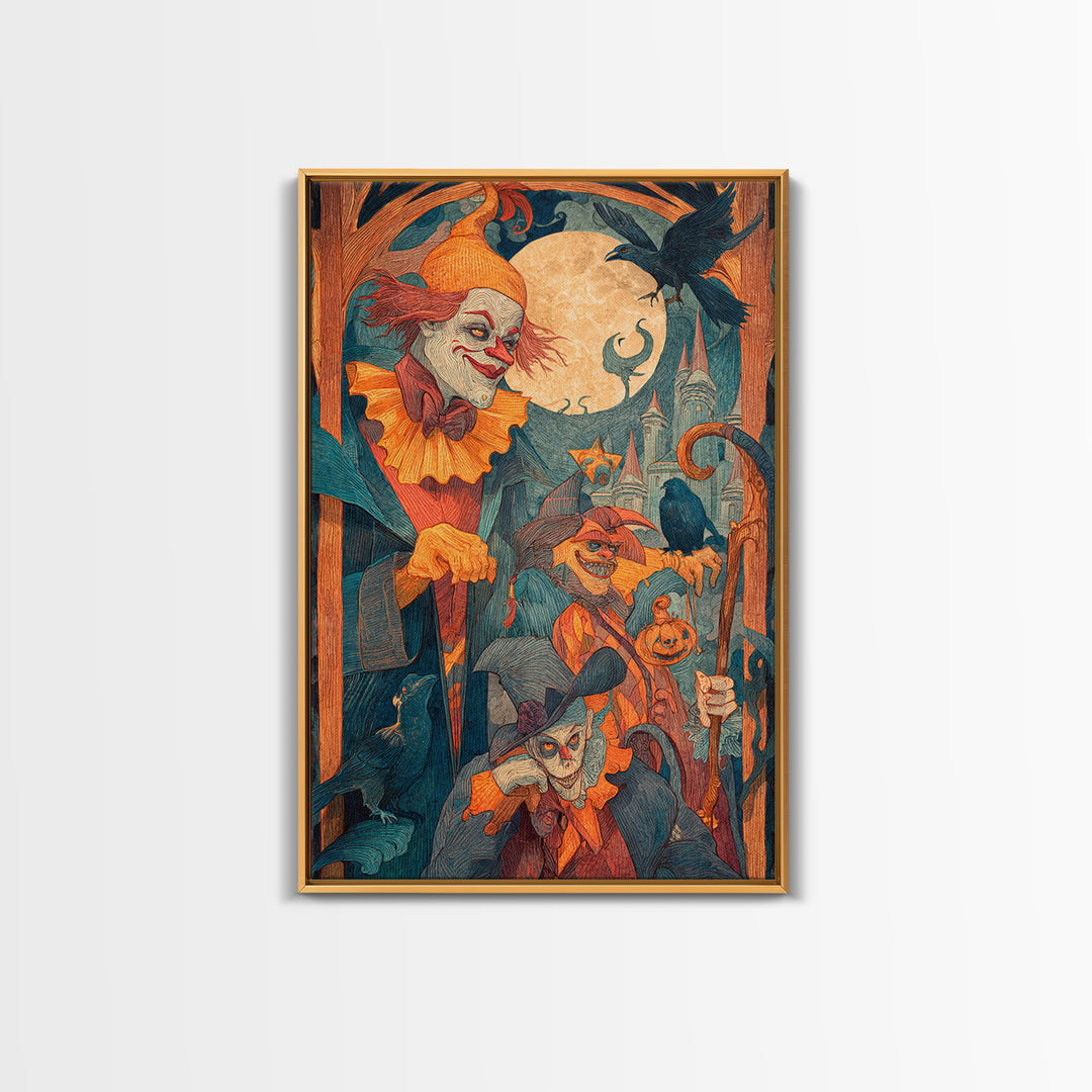 The Candy Corn Kingdom, Expressionist Gothic Art, Vertical Wall Art, Macabre Wall Art, Canvas Print, Halloween Wall Art, Spooky Wall Decor