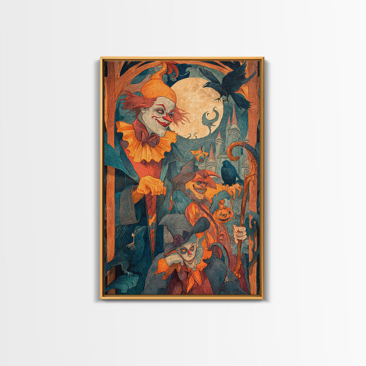 The Candy Corn Kingdom, Expressionist Gothic Art, Vertical Wall Art, Macabre Wall Art, Canvas Print, Halloween Wall Art, Spooky Wall Decor