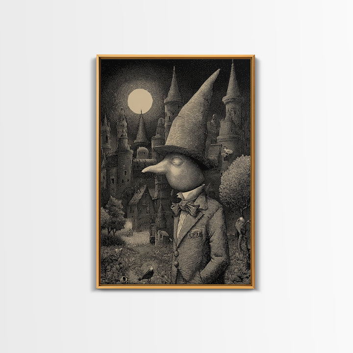 The Candy Corn Kingdom, Victorian Macabre Art, Vertical Wall Art, Dark Fantasy Wall Art, Framed Canvas Print, Halloween Wall Art