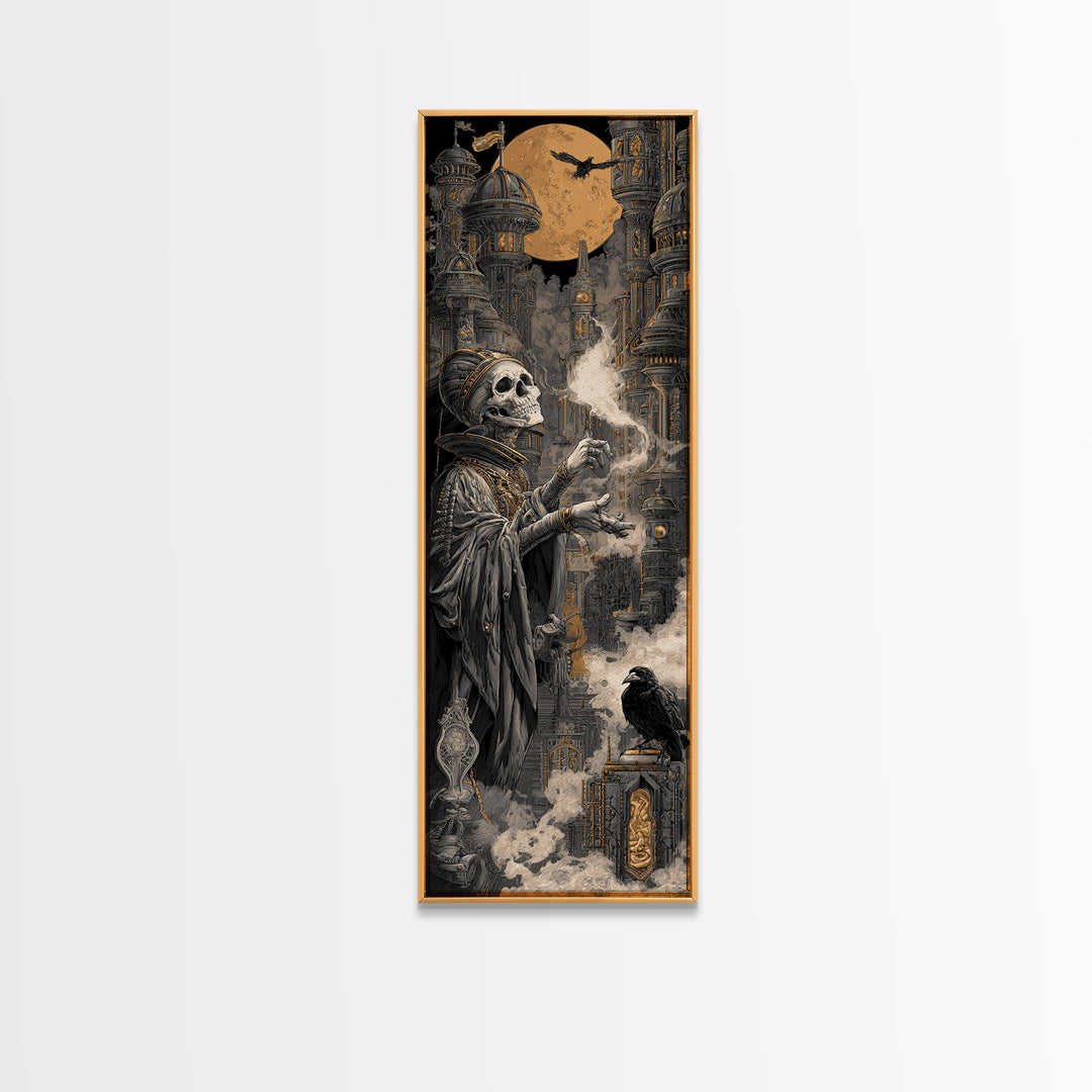 The Candy Corn Kingdom, Biomechanical Horror Art, Tall Narrow Wall Art, Dark Fantasy Wall Art, Canvas Print, Halloween Wall Art